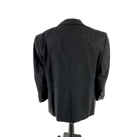 Jos A Bank Signature Gold Wool 2 Button Suit Jacket 46R Gray W Blue Gray Striped - Picture 6 of 12